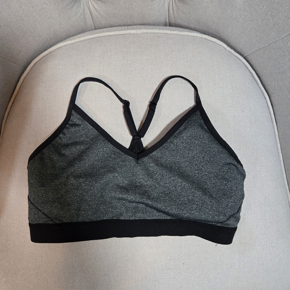 Gray and Black Women's Sports Bra